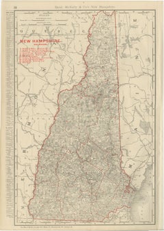 Antique Map of New Hampshire, The Granite State, Rand McNally, 1899