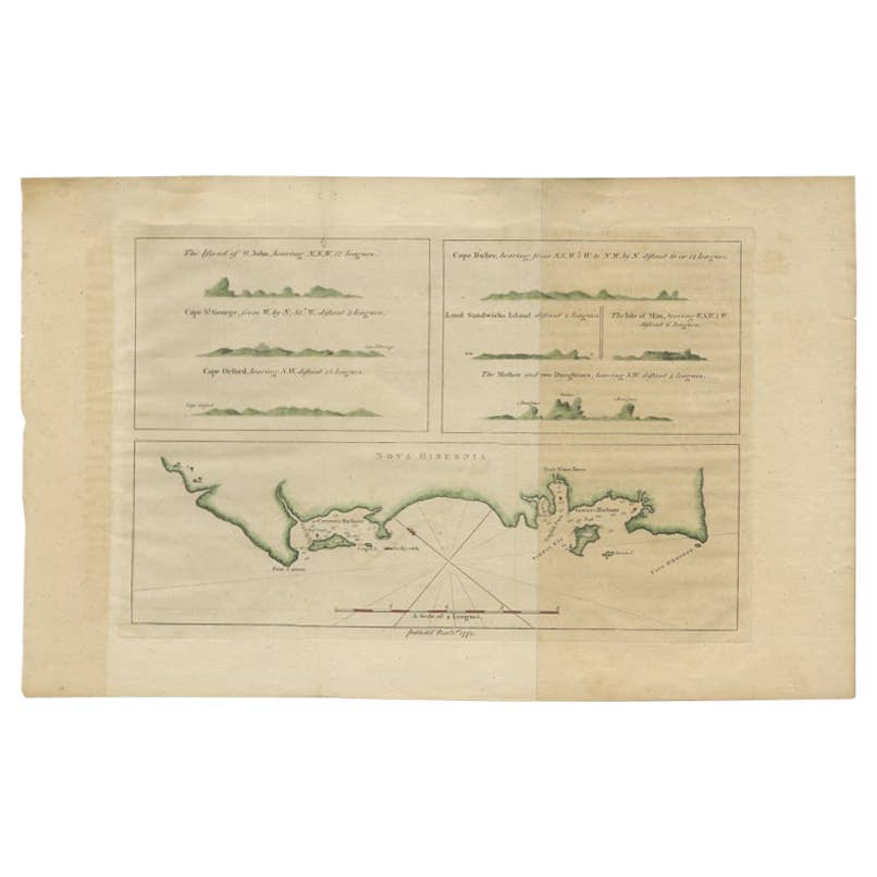 Antique Map of New Ireland Island in the Bismarck Archipelago, New Guinea, 1772