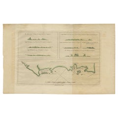 Carte ancienne de l'île de la Nouvelle-Irlande dans l'archipelage de Bismarck, Nouvelle-Guinée, 1772