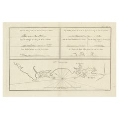 Antique Map of New Ireland with 7 Coastal Profiles