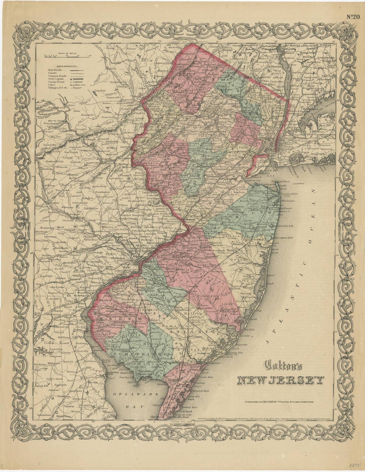 Antique Map of New Jersey