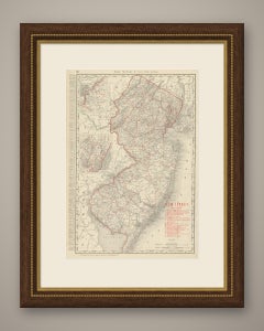 Antique Map of New Jersey, The Garden State, Rand McNally, 1899