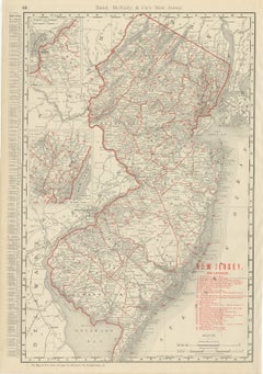 Antique Map of New Jersey, The Garden State, Rand McNally, 1899