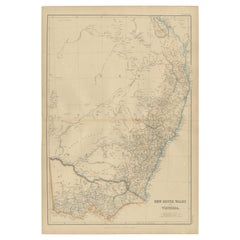 Carte ancienne du Nouveau-Galles du Sud et de l'Empire victorien par W. G. Blackie, 1859