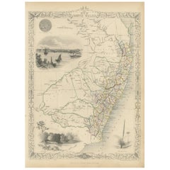 Mapa antiguo de Nueva Gales del Sur por Tallis, hacia 1851