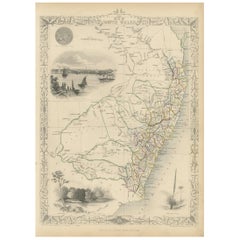 Antike Karte von New South Wales von Tallis:: um 1851