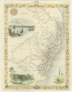 Antique Map of New South Wales in Australia, ca. 1850