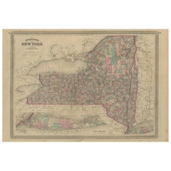 Antique Map of New York by Johnson '1872'