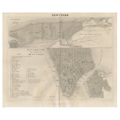 Antique Map of New York City by Balbi 
1847
