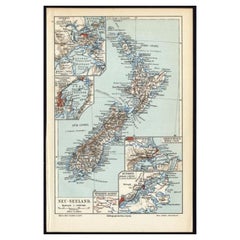 Antike Karte von Neuseeland, 1895