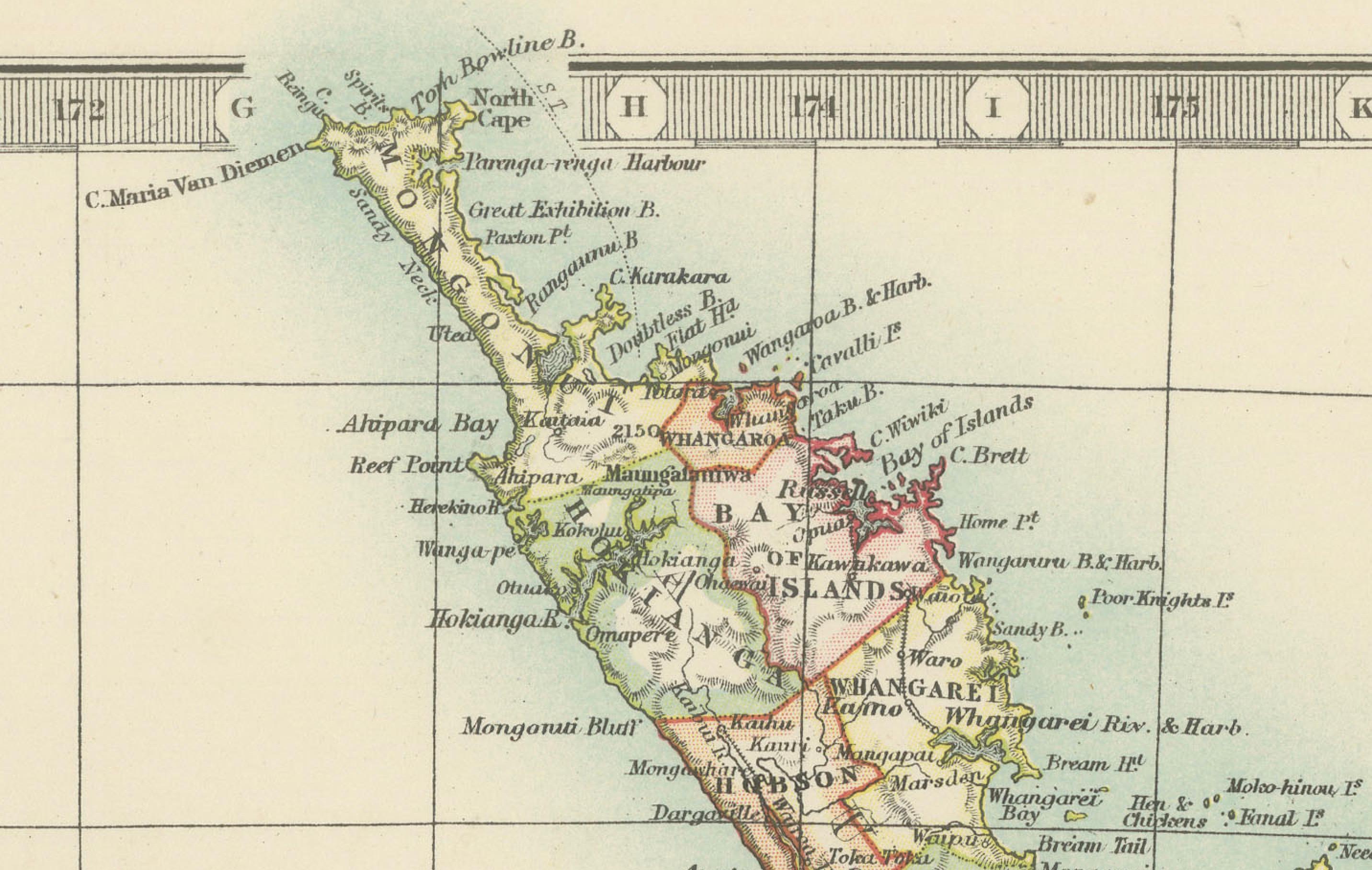 Titel: Antike Karte von Neuseeland, 1903, mit den Nord- und Südinseln und den Südalpen

Beschreibung:
Diese antike Karte mit dem Titel 