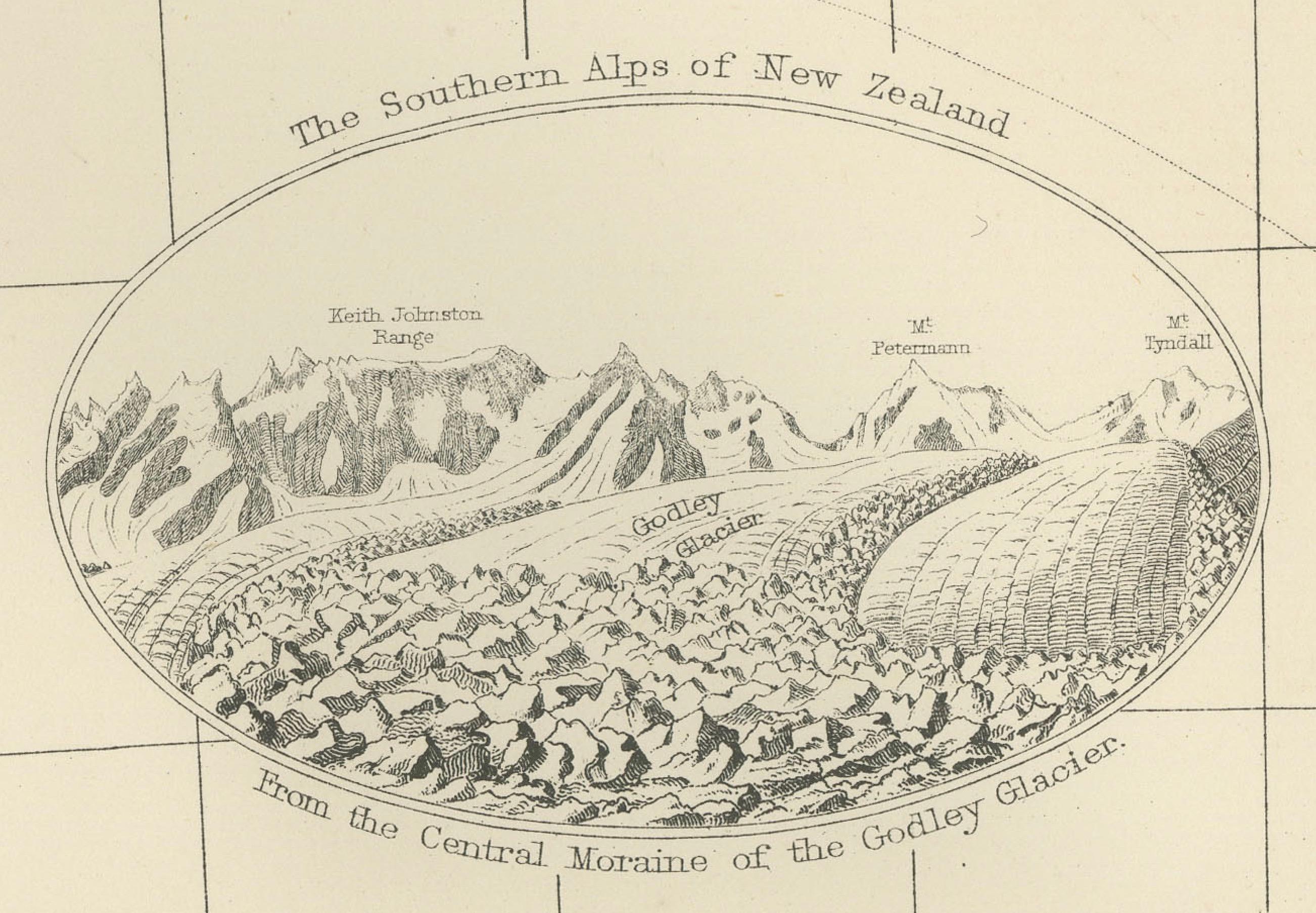 Antike Karte von Neuseeland, 1903, mit den Nord- und Südinseln und den Alpen im Angebot 1