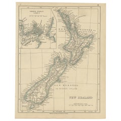 Antique Map of New Zealand by Lowry '1852'