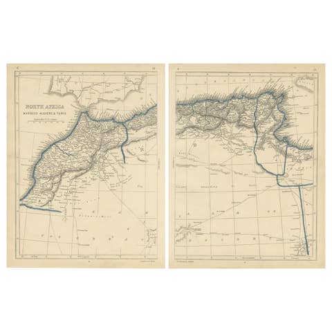 Antique Map of North Africa by Lowry '1852'