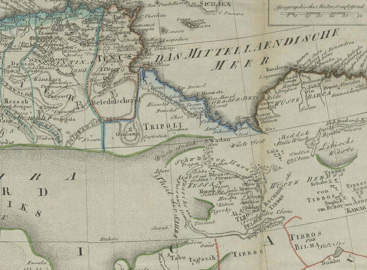 Antique Map of North Africa including the Sahara Desert