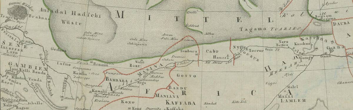 Antique Map of North Africa including the Sahara Desert