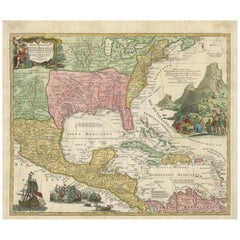 Used Map of North America and the West Indies by Homann, circa 1720