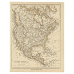 Mapa antiguo de América del Norte por Lowry '1852
