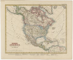 Antique Map of North America Including the West Indies