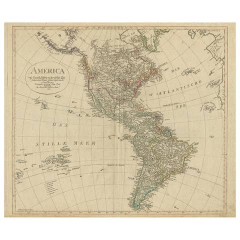 Antique Map of North and South America by Schneider and Weigel, 1818