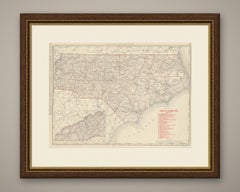 Antique Map of North Carolina, The Tar Heel State, Rand McNally, 1899