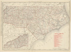 Antique Map of North Carolina, The Tar Heel State, Rand McNally, 1899