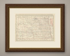 Antique Map of North Dakota, with Fort Berthold Reservation, Rand McNally, 1899