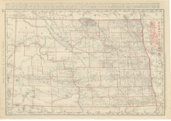 Antique Map of North Dakota, with Fort Berthold Reservation, Rand McNally, 1899
