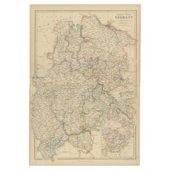 1859 Carte détaillée de l'Allemagne du Nord-Ouest avec encart sur la Bavière - Blackie's Atlas