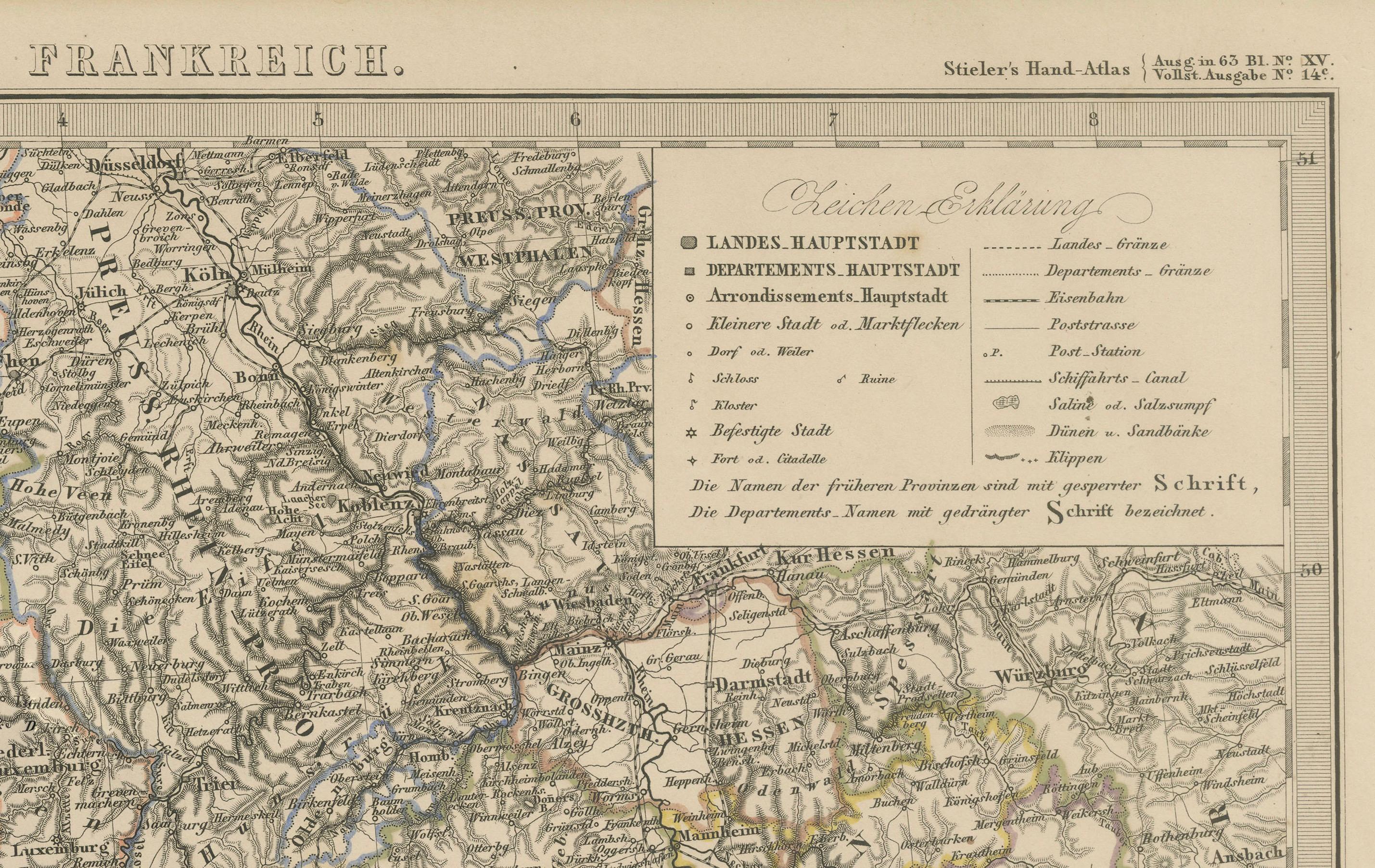 Mapa antiguo del noreste de Francia - Alsacia, Lorena y Champaña, 1858

Detallado mapa grabado del siglo XIX titulado 