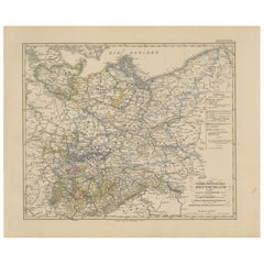 Antike Karte von Nordostdeutschland - Sächsische & Preußische Staaten, 1858