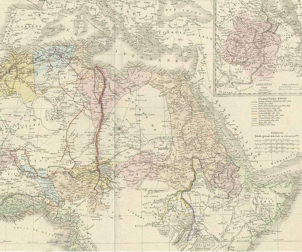 Antique Map of Northern Africa by Levasseur, '1875'