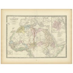 Antique Map of Northern Africa by Levasseur, '1875'