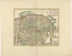 Antique Map of Northern Asia, with Russia, Korea and Northern Japan