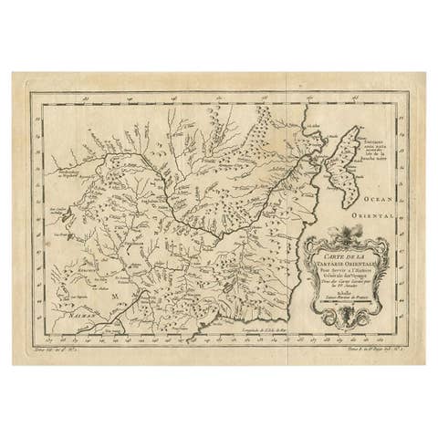 Antique Map of Northern China and Eastern Russia by Bellin, 1757