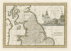 Antique Map of Northern England and Wales by Cassini, 'circa 1795'