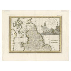 Antique Map of Northern England and Wales by Cassini, 'circa 1795'