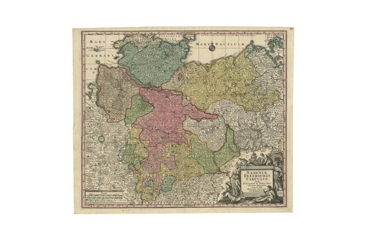 Antique Map of Northern Germany by M. Seutter, circa 1730