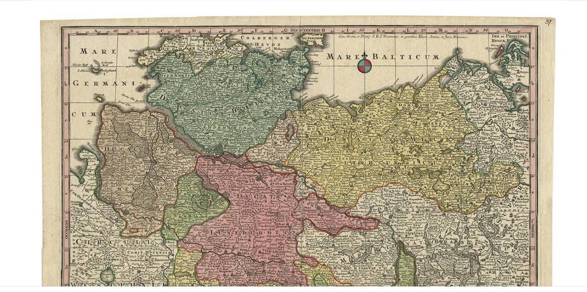 Antique Map of Northern Germany by M. Seutter, circa 1730