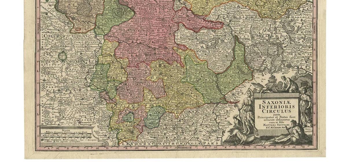 Antique Map of Northern Germany by M. Seutter, circa 1730