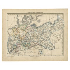 Carta geografica antica della Germania settentrionale di Petri, 1873 ca.