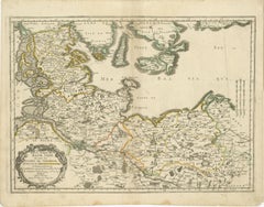 Antique Map of Northern Germany, Including Schleswig-Holstein and Hamburg