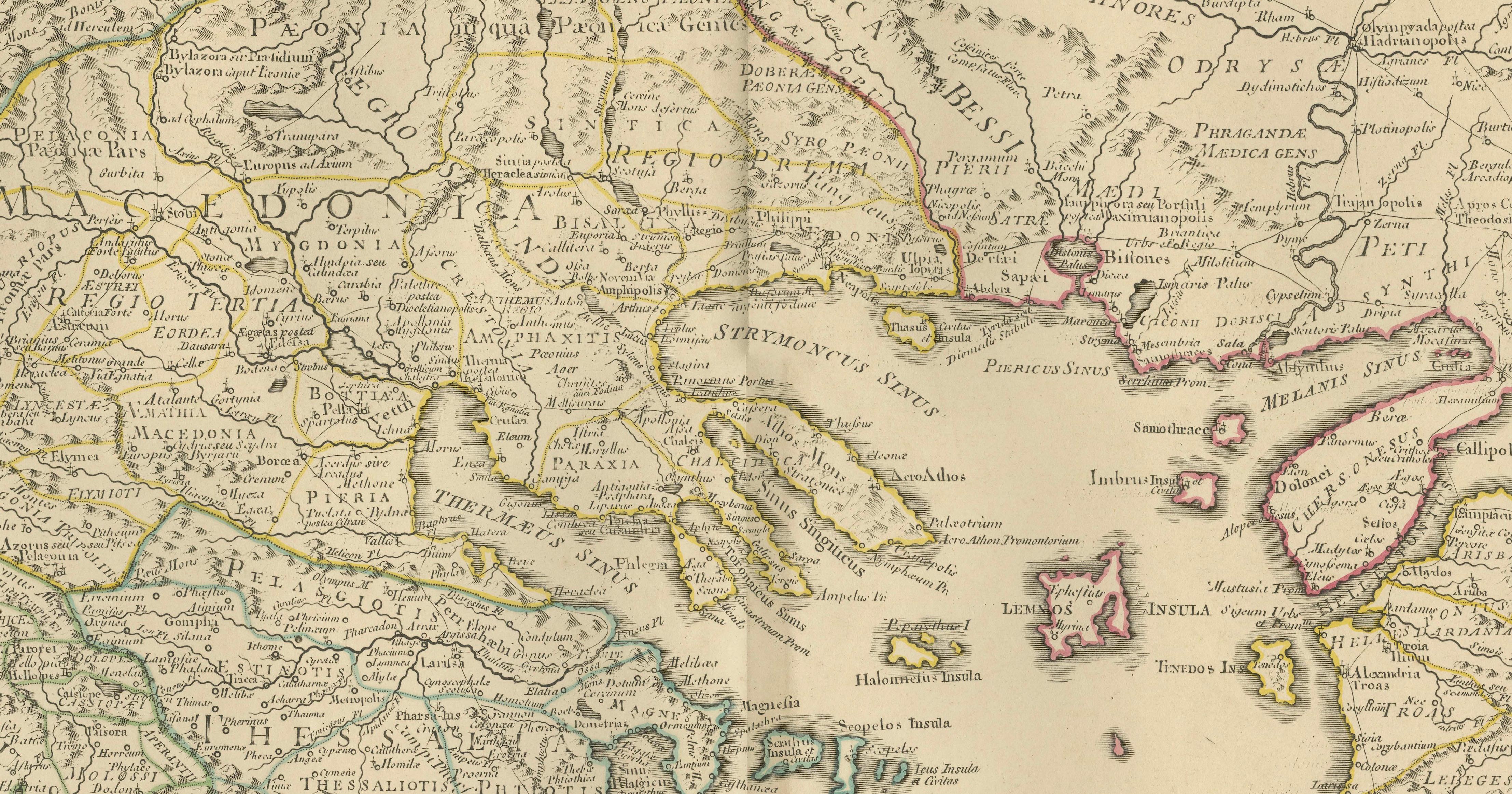 Antique Map of Northern Greece & Balkans – Macedonia, Thrace & Illyria, c.1818