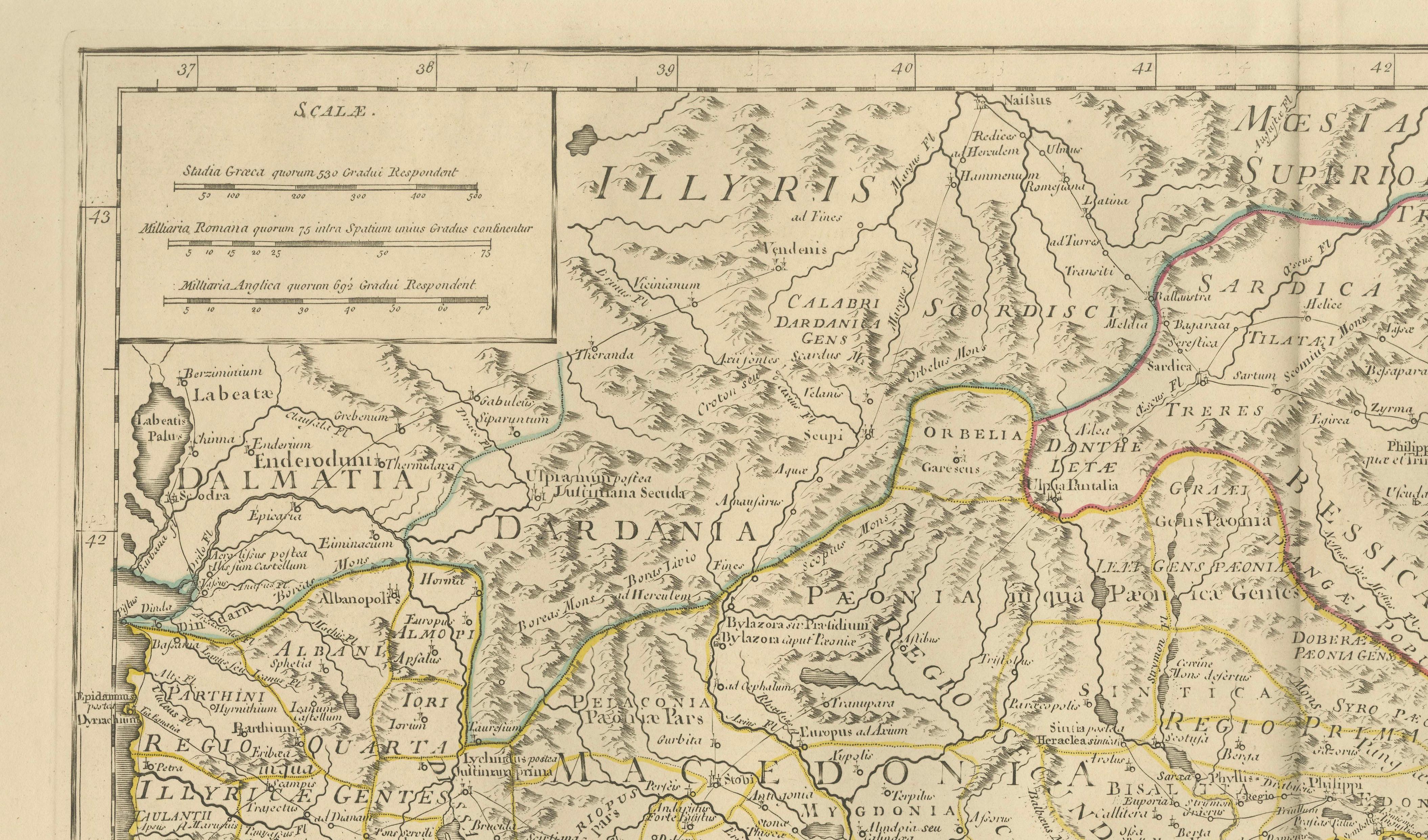 Antique Map of Northern Greece & Balkans – Macedonia, Thrace & Illyria, c.1818