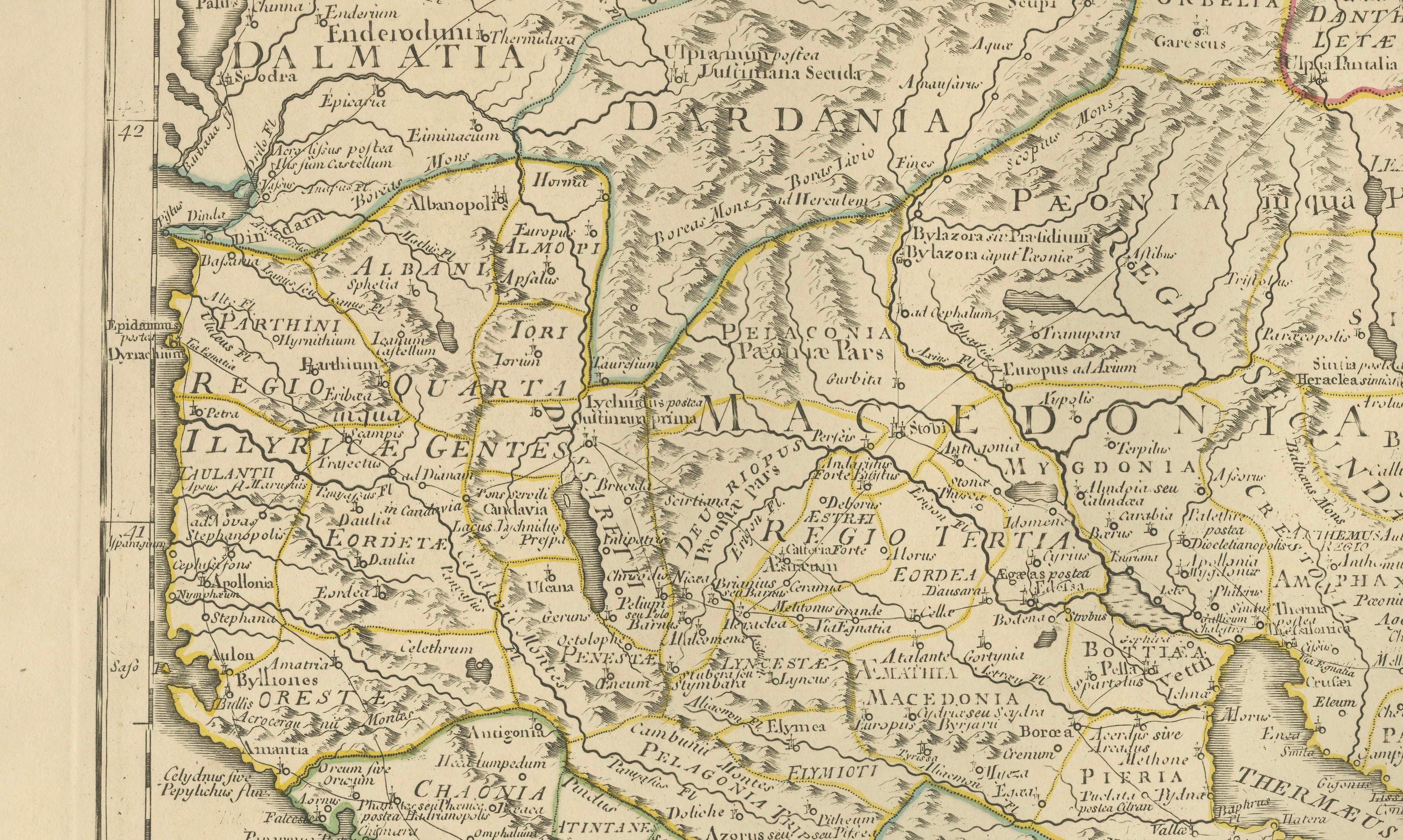 Antique Map of Northern Greece & Balkans – Macedonia, Thrace & Illyria, c.1818