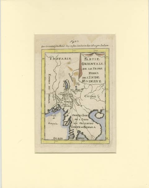 Antique Map of Northern India and the Bengal Gulf by Mallet, 1686