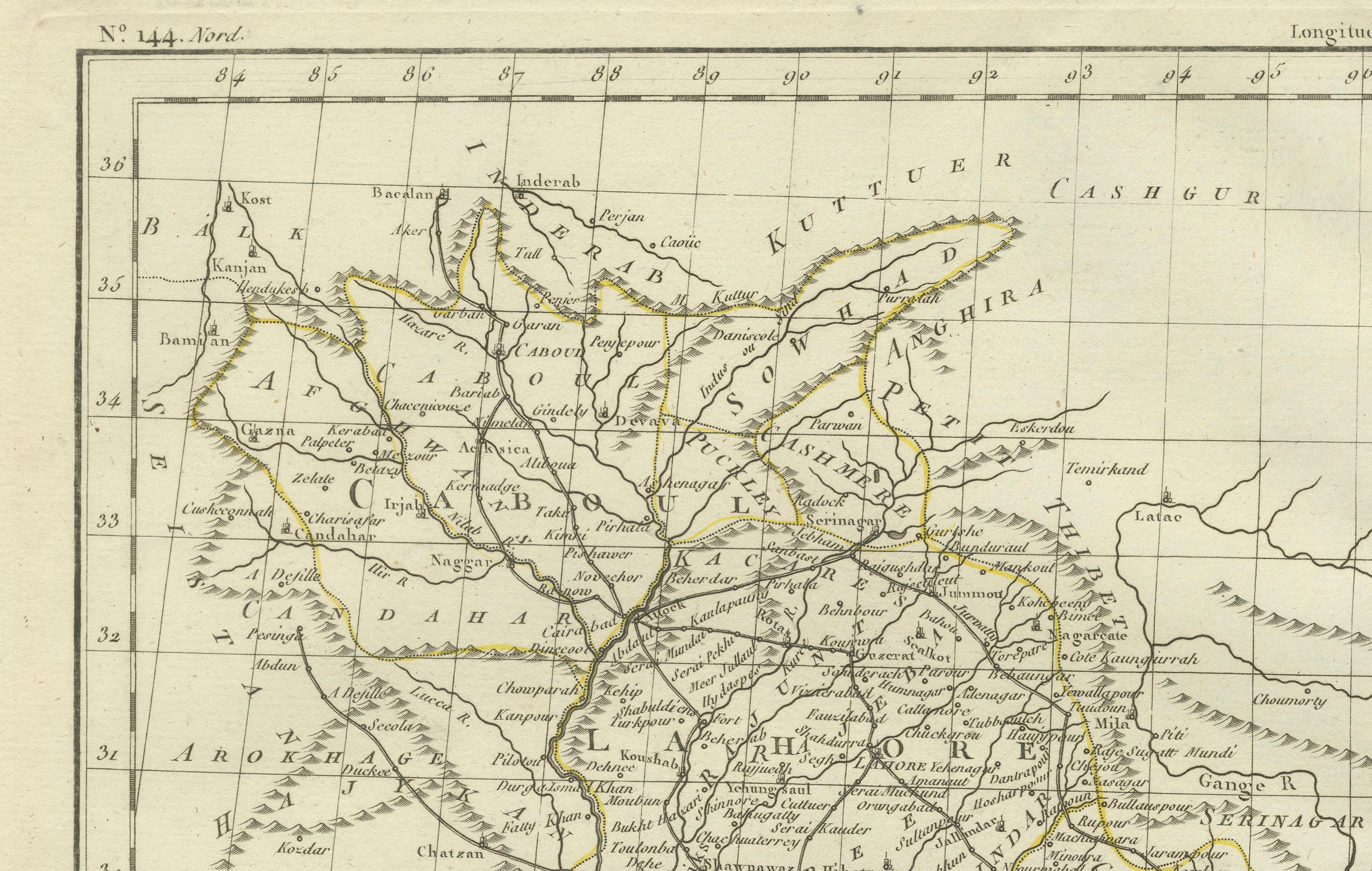 Antique Map of Northern India, Bengal, and Surrounding Regions by Tardieu, 1802 For Sale 1