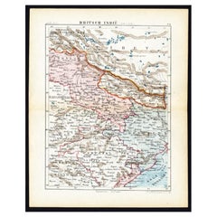 Antique Map of Northern India 'British Indies', C.1880