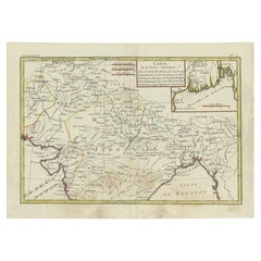 Antique Map of Northern India by Bonne, 1780