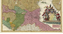 Stunning Antique Map of Northern Italy by J.B. Homann, circa 1745